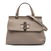 Small Leather Bamboo Daily Satchel