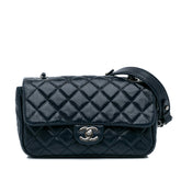 CC Quilted Perforated Lambskin Single Flap