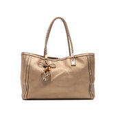 Metallic Grained Leather Bella Tote