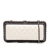 Bicolor Quilted Lambskin Chain Around Clutch