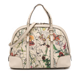 Small Leather Flora Nice Dome Satchel