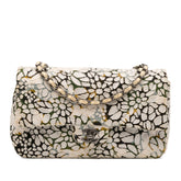 Medium Classic Chevron Tweed Floral Double Flap