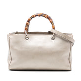 Medium Calfskin Bamboo Shopper Satchel