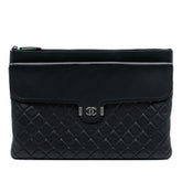 Large Quilted Grained Calfskin Archi Chic Cosmetic Case