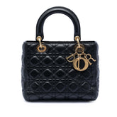 Medium Lambskin Cannage Lady Dior