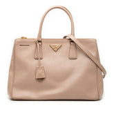 Medium Saffiano Lux Galleria Double Zip Satchel