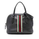 Mini Leather Web Dome Satchel