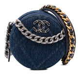 Denim 19 Round Clutch with Chain