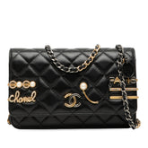 CC Quilted Lambskin Coco Clips Wallet on Chain