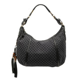 Medium Diamante Canvas Techno Horsebit Hobo