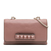 Leather Rockstud Va Va Voom Clutch on Chain