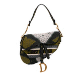 Canvas Embroidered Tie Dye Saddle Bag