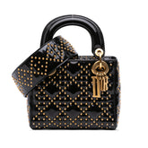 Mini Patent Cannage Studded Supple Lady Dior