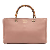 Medium Calfskin Bamboo Shopper Satchel