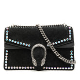 Small Suede Crystal Embellished Dionysus Shoulder Bag