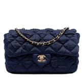 Medium Crumpled Satin Single Flap