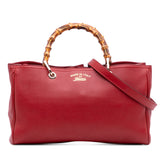 Medium Calfskin Bamboo Shopper Satchel