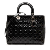 Large Patent Cannage Lady Dior