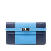 Bicolor Epsom Kelly Longue Wallet