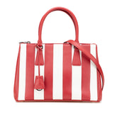 Small Bicolor Saffiano Galleria Double Zip Satchel