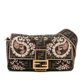Zucca Canvas Paisley Embroidery Baguette Satchel