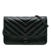 Chevron Aged Calfskin Gabrielle Wallet On Chain