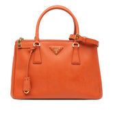 Medium Saffiano Lux Galleria Double Zip Satchel