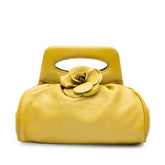 Lambskin Camellia Frame Clutch