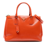 Medium Saffiano Vernice Galleria Double Zip Satchel