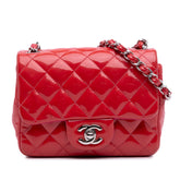 Mini Square Classic Patent Single Flap