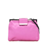 Satin Clasp Clutch on Strap