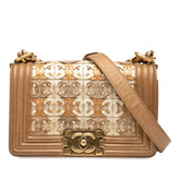 Small Quilted Metallic Lambskin Interwoven CC Boy Flap