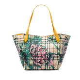 Small Haymarket Check Floral Print Coated Canvas Canterbury Tote