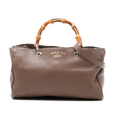 Medium Calfskin Bamboo Shopper Satchel