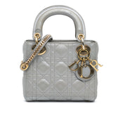 Mini Metallic Lambskin Cannage Lady Dior
