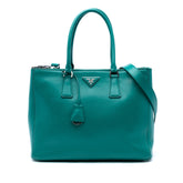 Large City Calf Galleria Double Zip Satchel