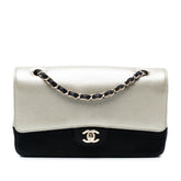 Medium Classic Bicolor Caviar Double Flap