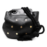 Studded Leather Drawstring Crossbody