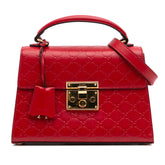 Small Guccissima Padlock Satchel