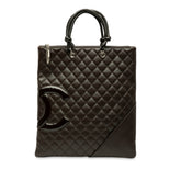 Quilted Lambskin Cambon Ligne Flat Tote