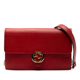 Leather Interlocking G Dollar Wallet on Chain