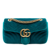 Medium GG Marmont Matelasse Velvet Shoulder Bag