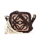 Mini Anagram Leather Tassel Crossbody