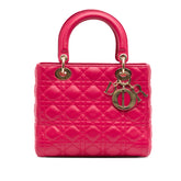 Medium Lambskin Cannage Lady Dior