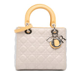 Medium Tricolor Lambskin Cannage Lady Dior