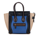 Micro Tricolor Leather Luggage Tote