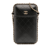 CC Quilted Lambskin Chain Around Phone Holder
