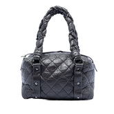 Small Distressed Lambskin Lady Braid Tote