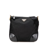 Vitello Trimmed Tessuto Zip Top Crossbody