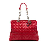 Large Lambskin Cannage Soft Zipped Lady Dior Shopping Tote
